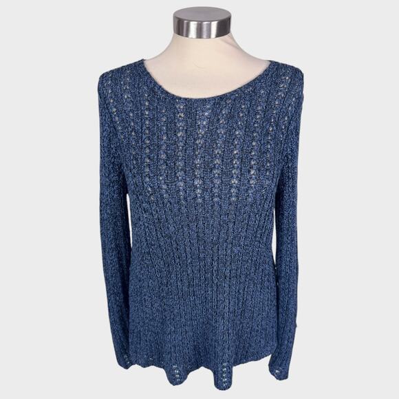 J. Jill XS Sweater Blue Open Weave - Picture 1 of 8